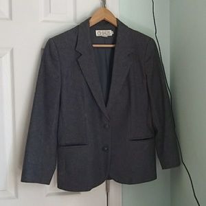 Grey wool blazer women's size 12